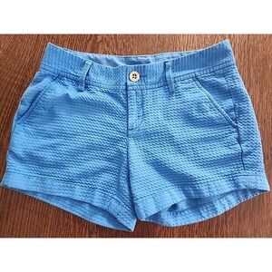 Lily Pulitzer Shorts The Callahan Blue Cotton Waffle‎ Weave Size 2/31 inch waist